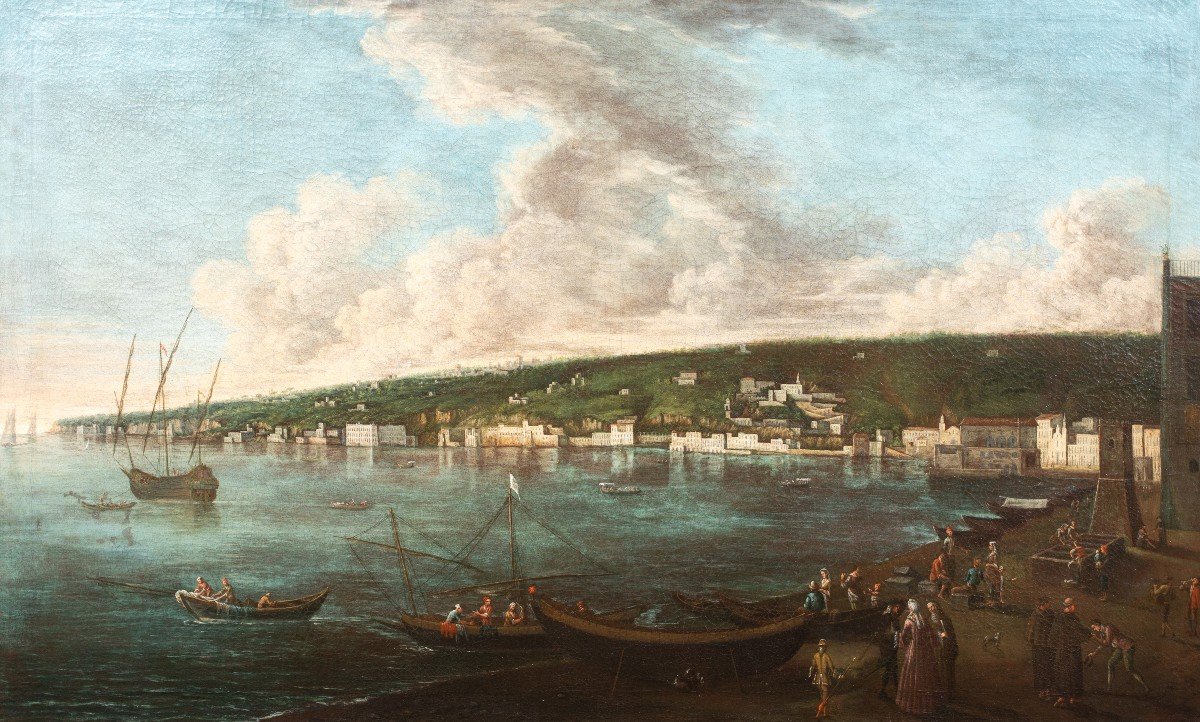 View Of Posillipo From The Riviera Di Chiaia, Circa 1695 By Angelo Maria Costa (1670-1721)-photo-4