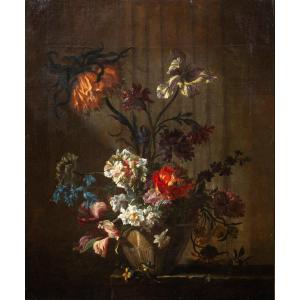 Nature Morte De Fleurs Dans Un Vase, 17ème Siècle  Par Jean Baptiste Monnoyer (1636-1699) 