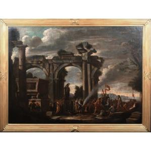 Alexandre Le Grand Au Temple d'Achille, XVIIIe Siècle  Ecole De Giovanni Paolo Panini 