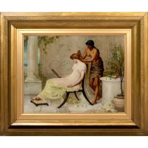 "vanity", Dated 1885 By Henry Thomas Schafer (1815-1873) Large Pre-raphaelite Scene