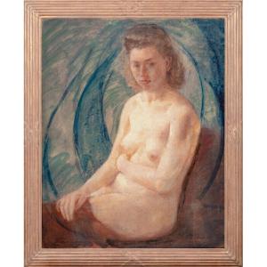 Portrait Of A Naked Lady, Circa 1900 By Philip De László (1869-1937) 