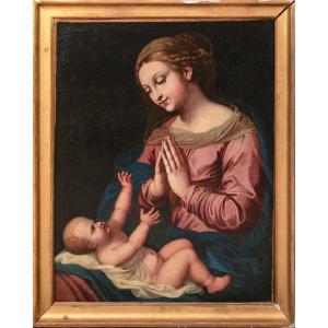 La Vierge à l'Enfant, XVIe Siècle  école De Luca Penni (1500-1556)  