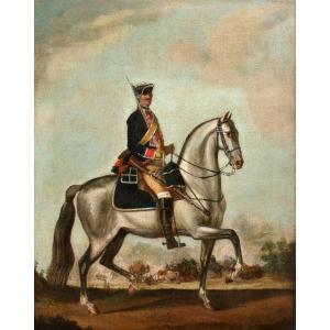 Officier Et Cheval Des Royal Queens Dragoons, Guerre De Sept Ans (1756-1763). XVIIIe Siècle 