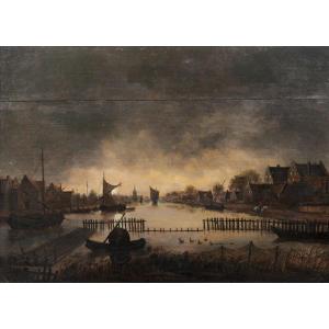 Paysage Fluvial Au Clair De Lune, XVIIe Siècle  Aert Van Der Neer (1603-1677)  