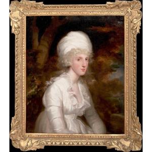 Portrait De Mme Emma Burward, XIXe Siècle  Par Sir John Hoppner (1758-1810)  