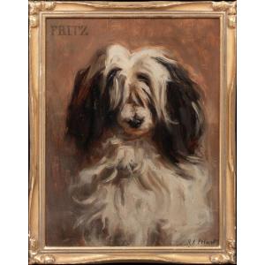 "fritz" Un Chien De Berger Français, Daté De 1897, Paris  Portrait De René-xavier Prinet 