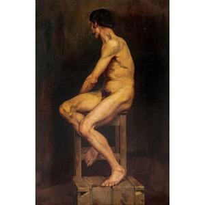 Male Nude In Studio, 19th Century Harold William Boutcher (1867-1903)  