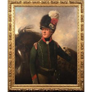 Portrait Du Capitaine Edward Brisco & Charger - 1er Capitaine De La West Riding Of Yorkshire