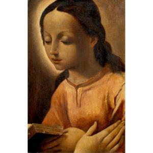 The Virgin Reading A Prayer Book, 17th Century School Of Lodovico Carracci (1555-1619)