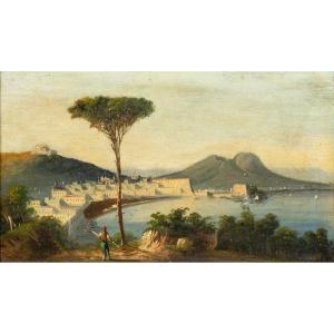 View Of The Bay Of Naples, Nineteenth Century Neapolitan School