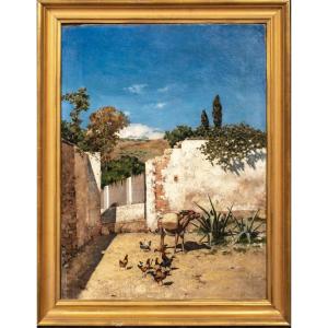 Malaga Street Scene, 19th Century Reuben Le Grande Johnston (1850-1918)