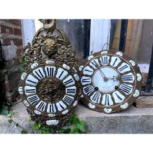 Lot Of Comtoise Clock Mechanisms 18th Century Pendulum