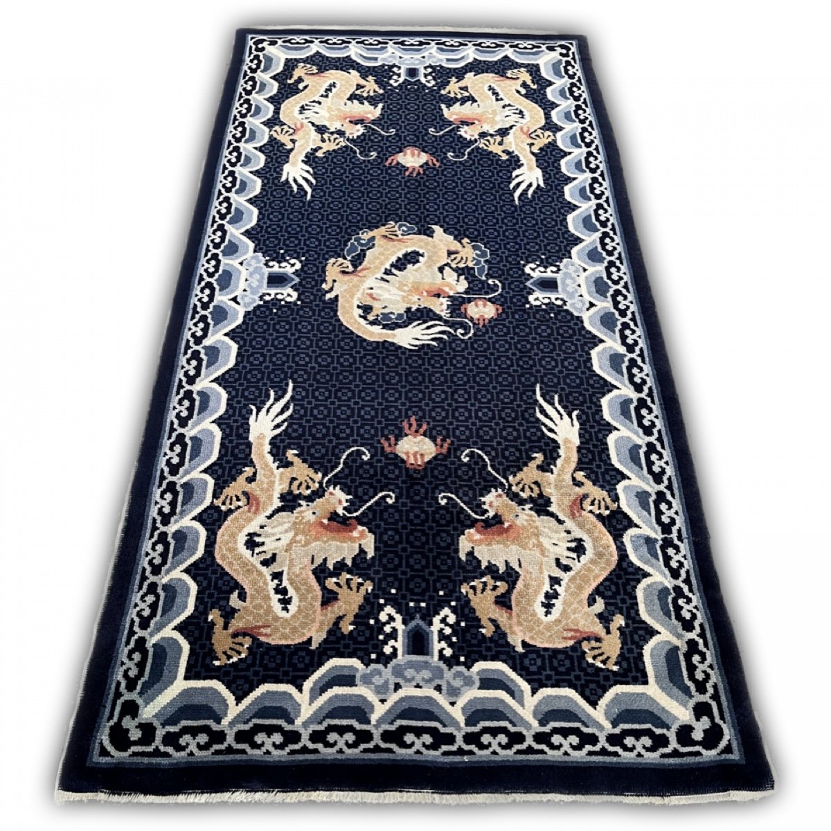 Chinese Rug Decorated With Dragons-photo-3