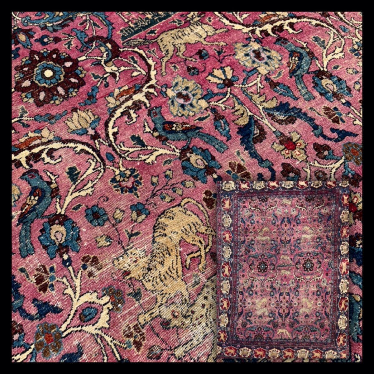 Tapis Décoratif, Khoy Khanate, Persan, Vers 1920