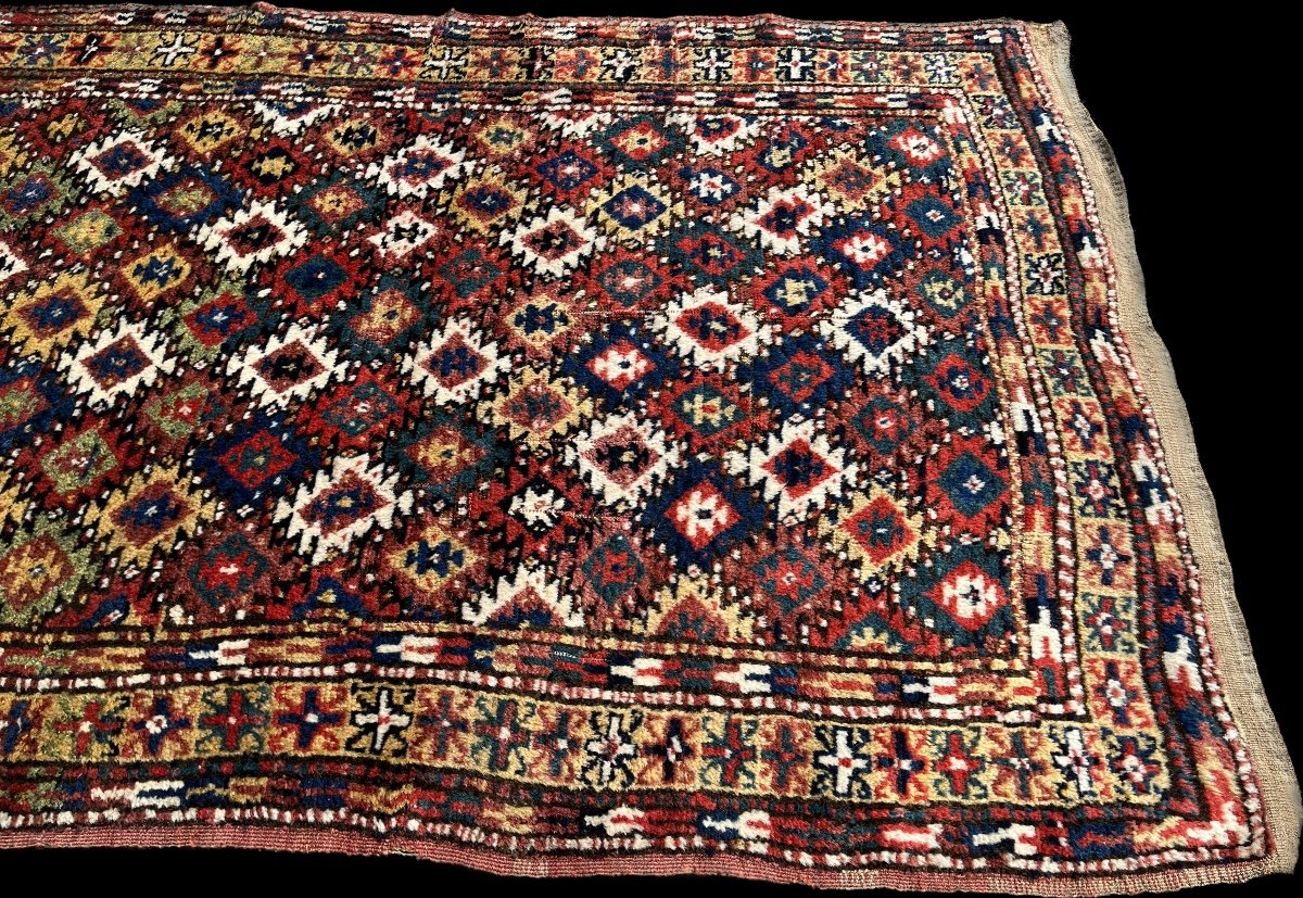 Old Kurdish Carpet, Multicolored, Circa 1880-photo-3