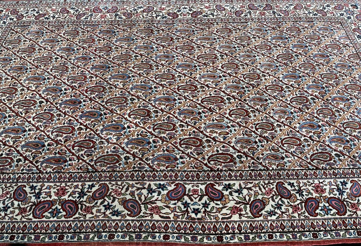 Old Persian Carpet Ghoum Boteh Pattern-photo-2