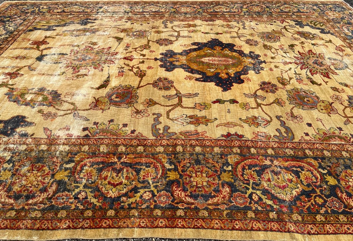 Tapis Ancien de Collection Mahal  Sultanabad Circa 1880. 432x312 cm-photo-4