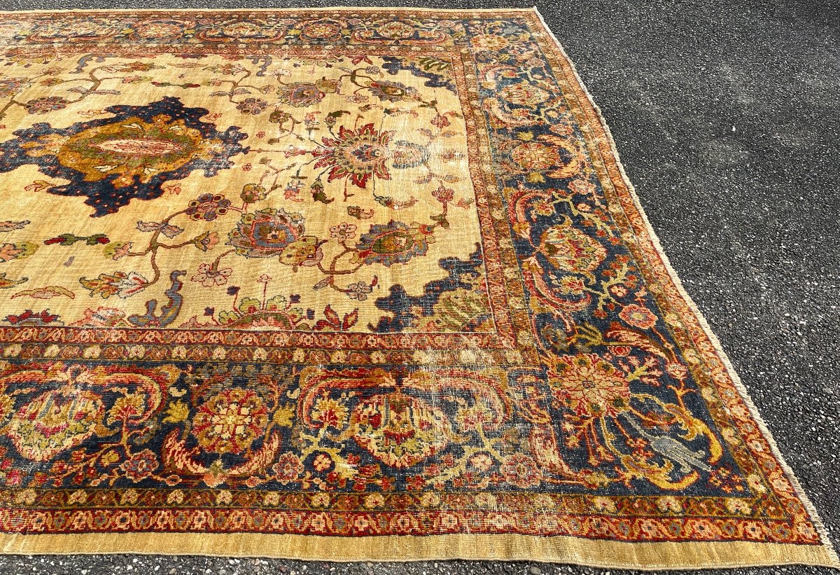 Tapis Ancien de Collection Mahal  Sultanabad Circa 1880. 432x312 cm-photo-5