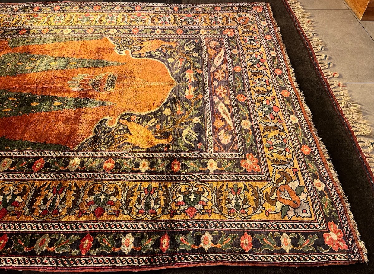 Tapis  Bursa  Broderie  Soie Ouest de la Turquie. Vers 1880-photo-1