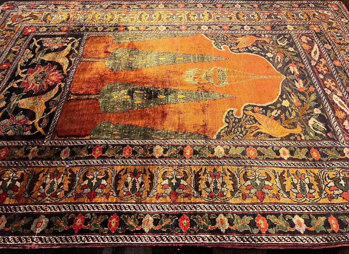 Tapis  Bursa  Broderie  Soie Ouest de la Turquie. Vers 1880-photo-2