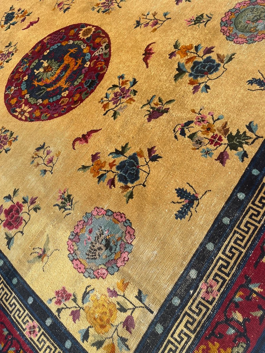 Tapis de Chine ancien Dragon. Art Déco, Vers 1920 -photo-6