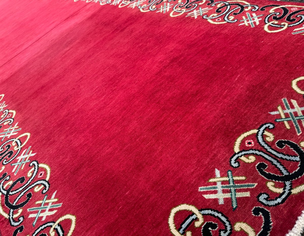 Tapis Rouge* Important Tapis de Galerie Persan Keshan.  472x94 cm-photo-4