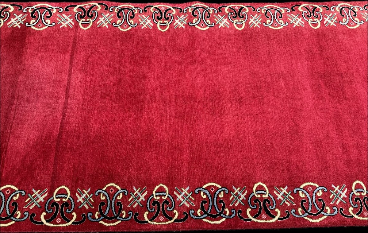 Tapis Rouge* Important Tapis de Galerie Persan Keshan.  472x94 cm-photo-4