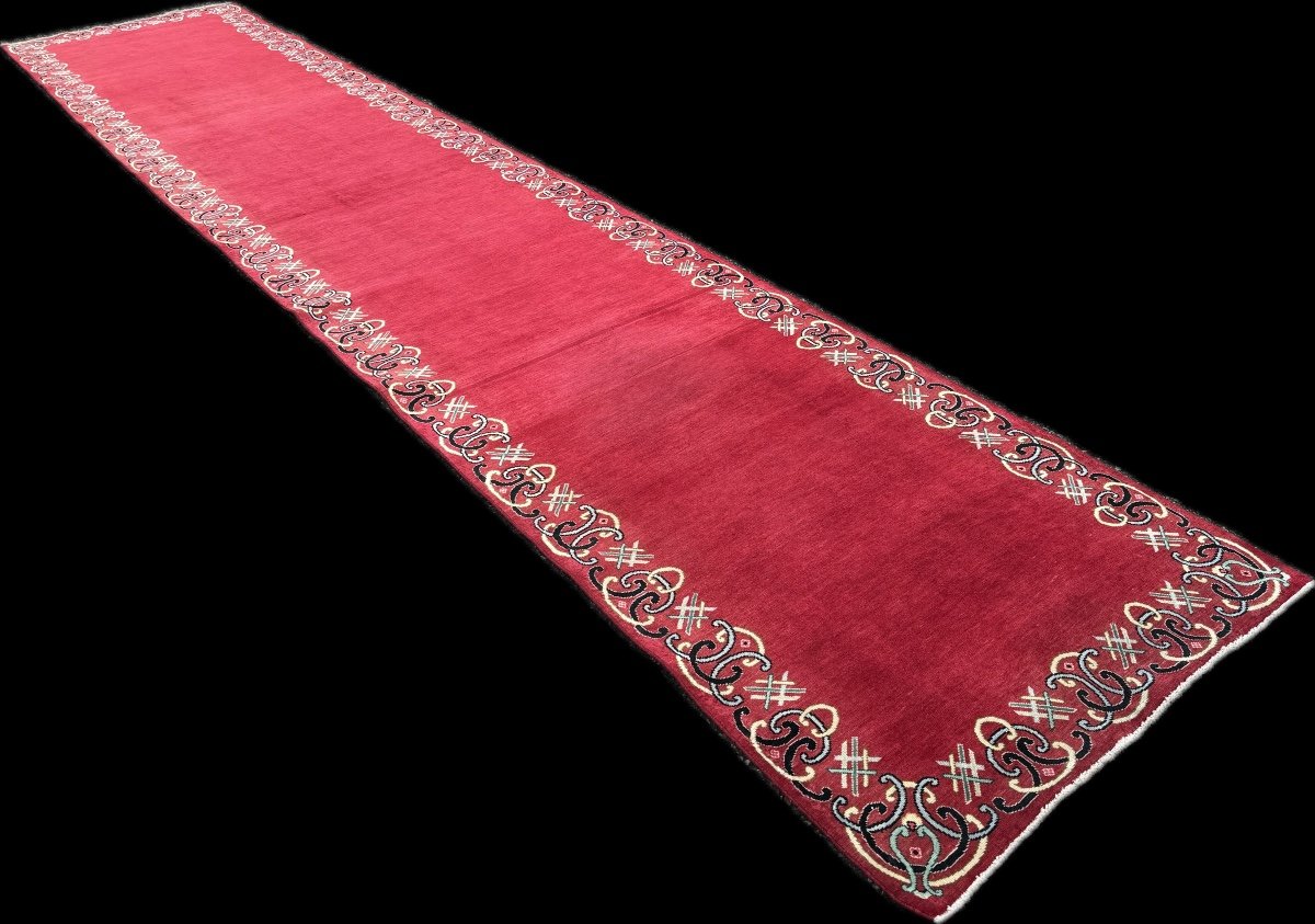 Tapis Rouge* Important Tapis de Galerie Persan Keshan.  472x94 cm-photo-6