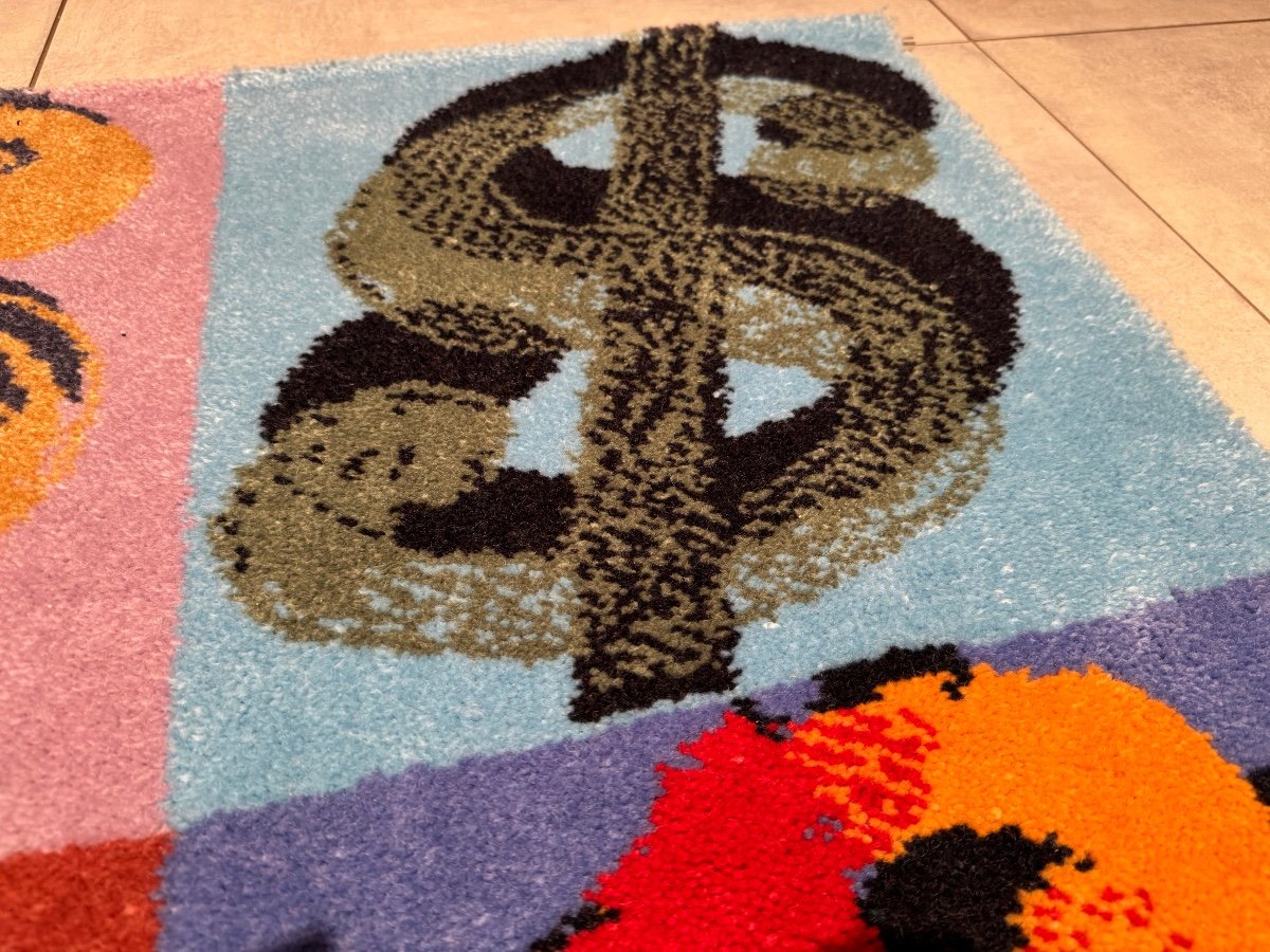 Tapis - Tapisserie d'Après Andy Warhol Dollar $-photo-5