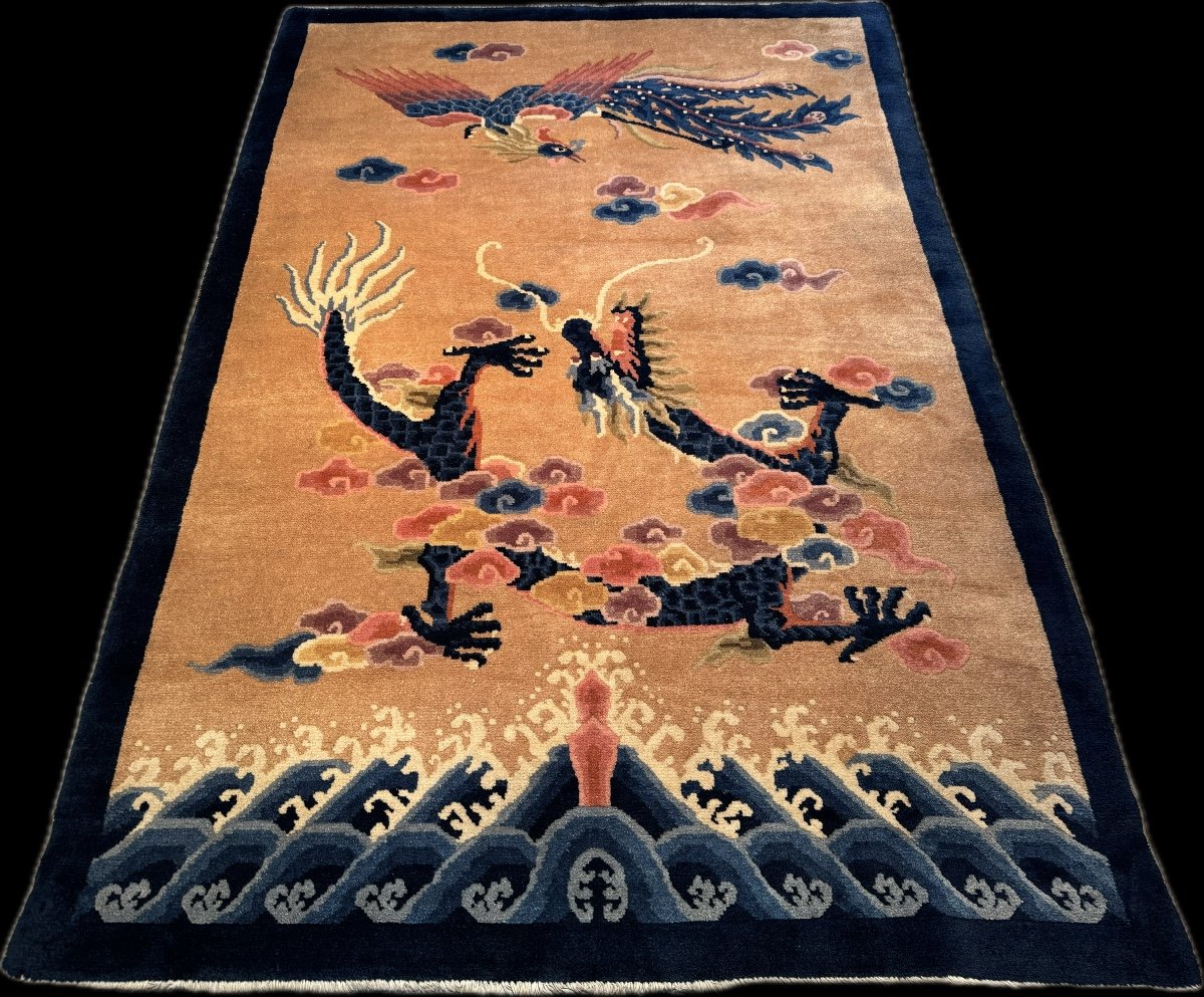 Chinese Dragon Rug. Circa 1920-photo-2