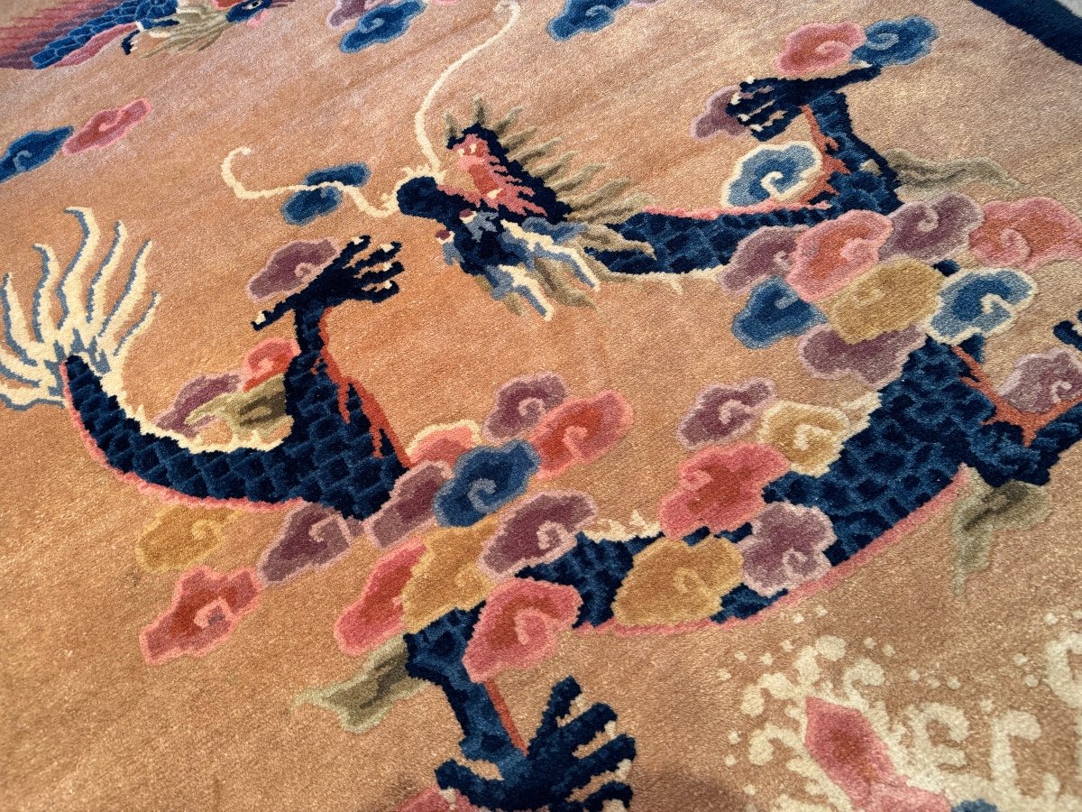 Chinese Dragon Rug. Circa 1920-photo-3