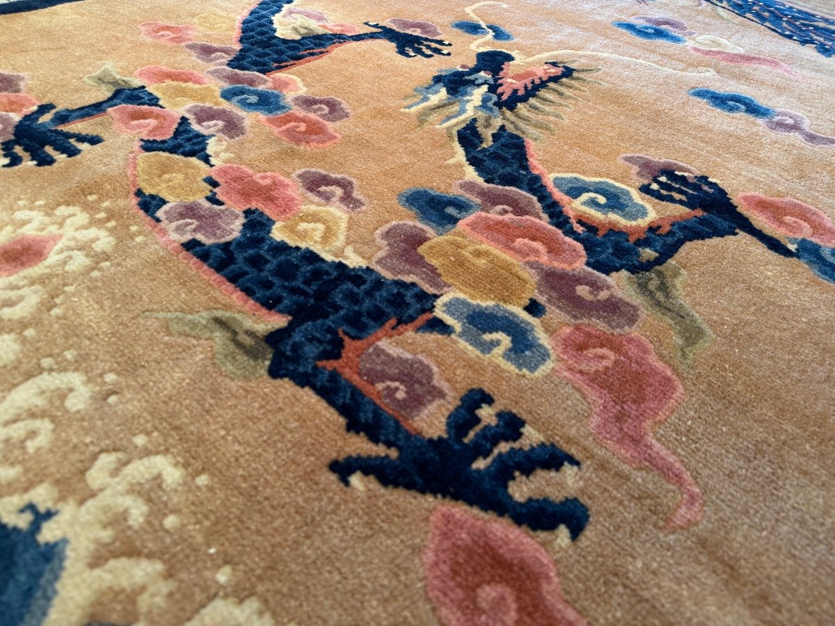 Chinese Dragon Rug. Circa 1920-photo-4