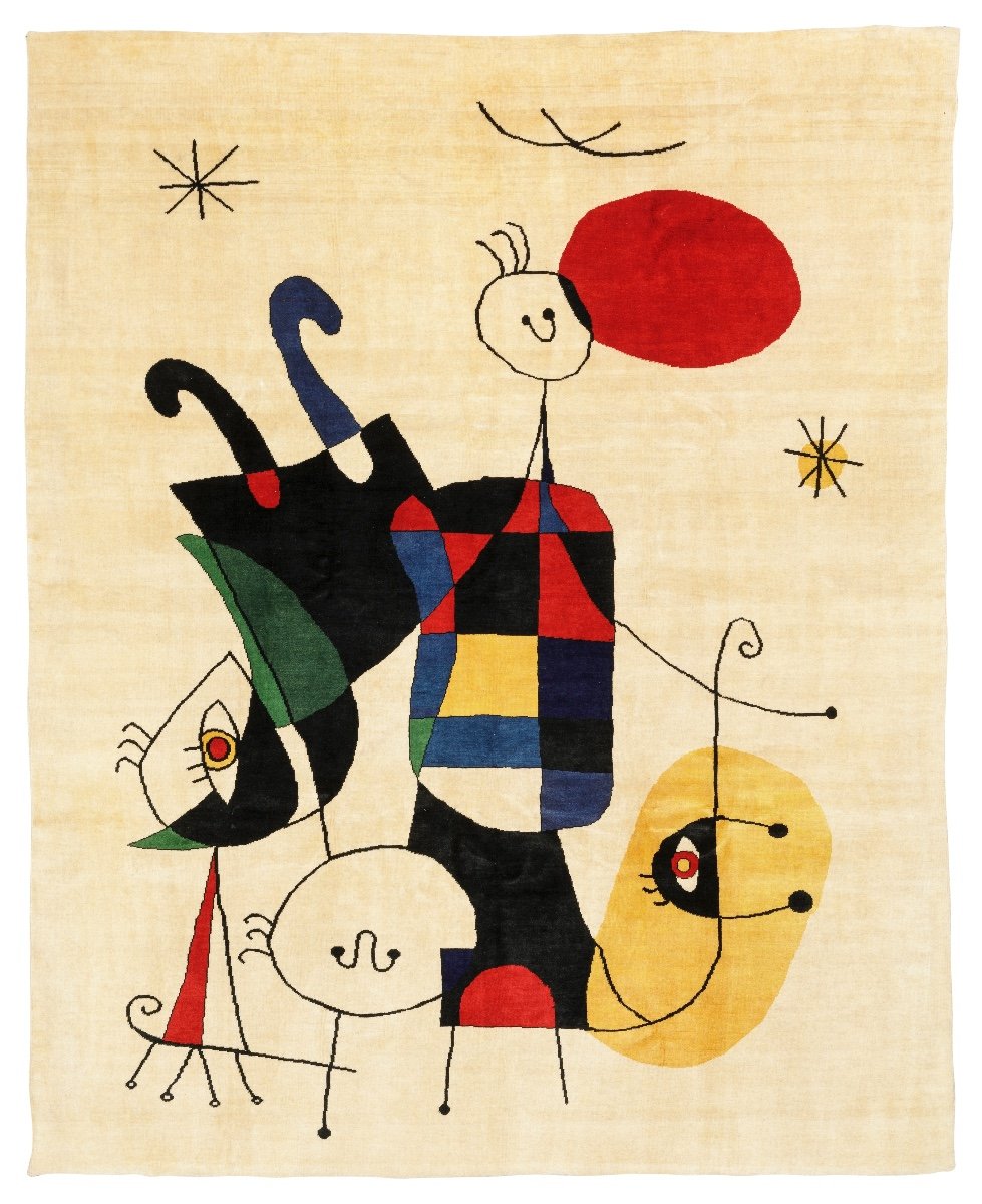 Contemporary Rug After Joan Miró Tapestry