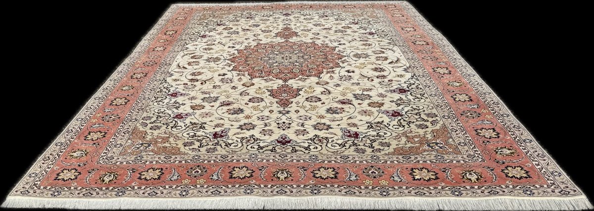 Tapis Persan Tabriz en Laine incrusté de Soie 300x200 cm-photo-7