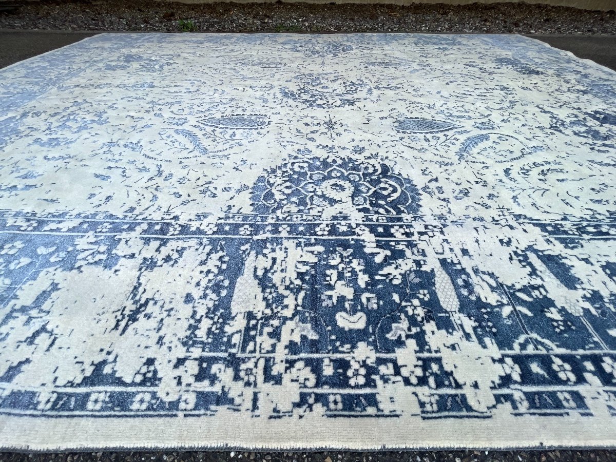  Tapis Vintage d’Inde en Soie de Bambou-photo-4