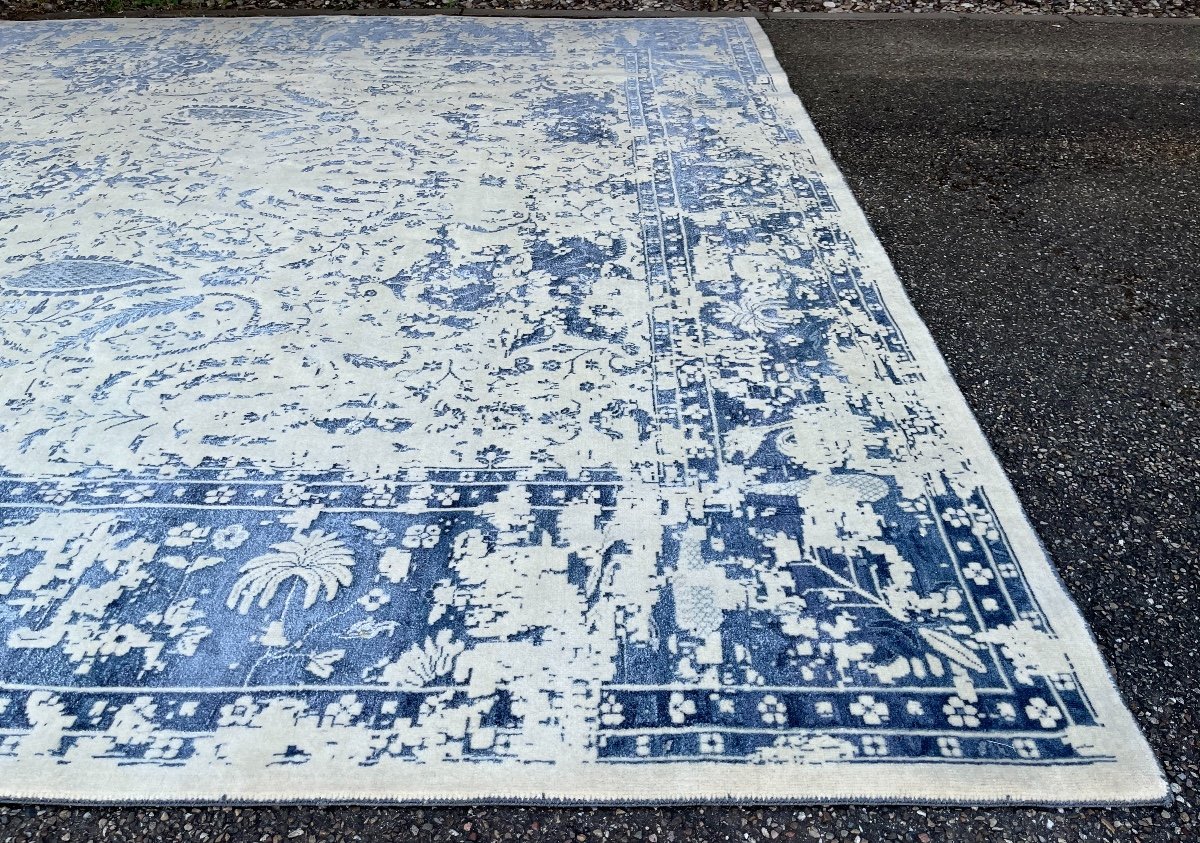  Tapis Vintage d’Inde en Soie de Bambou-photo-2