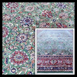 Large XXl Rug Tabriz Shah Abbas Emerald Green 520x350 Cm