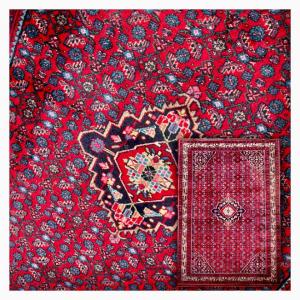 Tapis Persan Enjelas Hamadan Vers 1950. 205x138 Cm