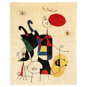 Tapis Contemporain d'Après Joan Miró Tapisserie