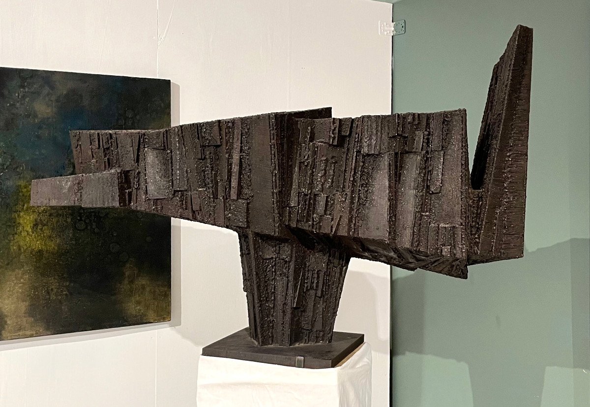 Michel Lucotte," Architectural Sculpture N°2"  In Welded Steel, Dating From 1963