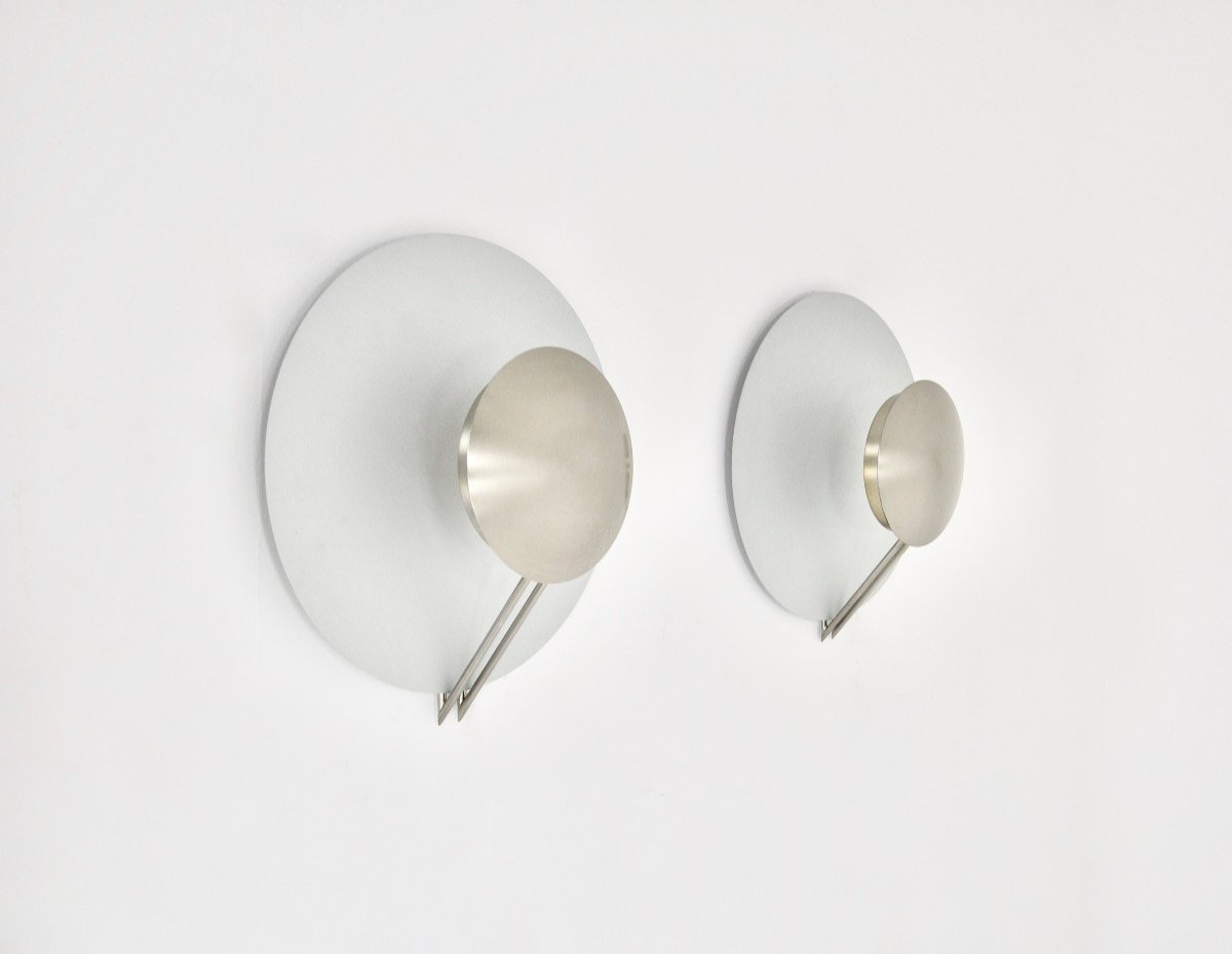 "vega" Sconces By L. Cesaro For Tre Ci Luce, 1980s, Set Of 2-photo-1