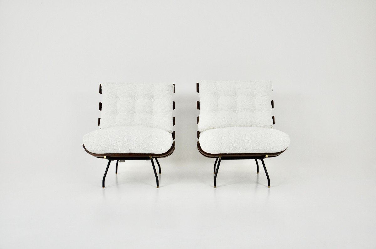 Fauteuils de salon Costela Par Martin Eisler & Carlo Hauner Pour Forma, 1950, Ensemble De 2-photo-2