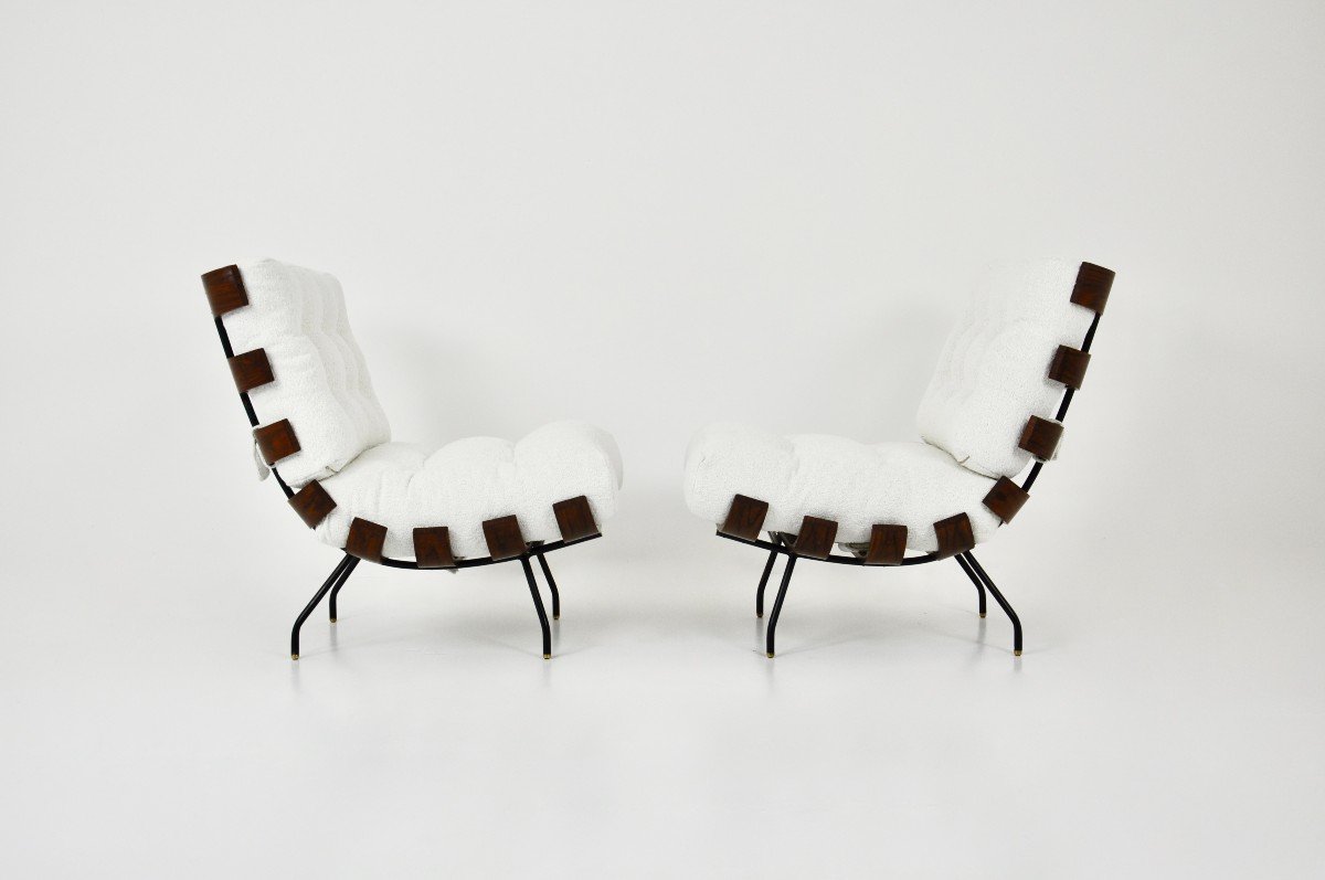 Fauteuils de salon Costela Par Martin Eisler & Carlo Hauner Pour Forma, 1950, Ensemble De 2-photo-3