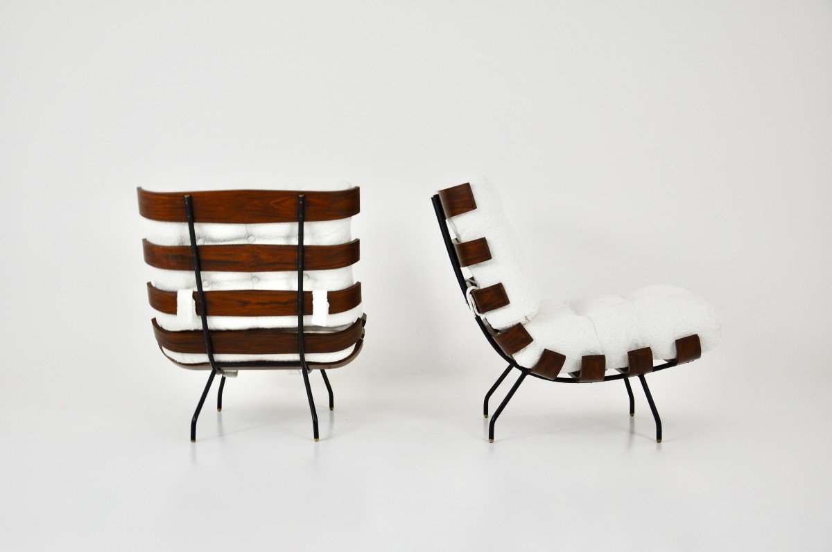 Fauteuils de salon Costela Par Martin Eisler & Carlo Hauner Pour Forma, 1950, Ensemble De 2-photo-5