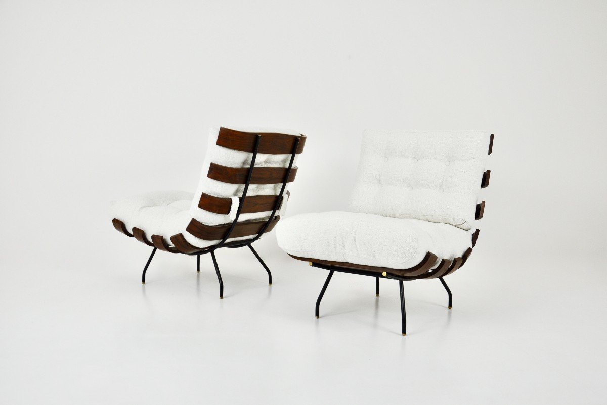 Fauteuils de salon Costela Par Martin Eisler & Carlo Hauner Pour Forma, 1950, Ensemble De 2