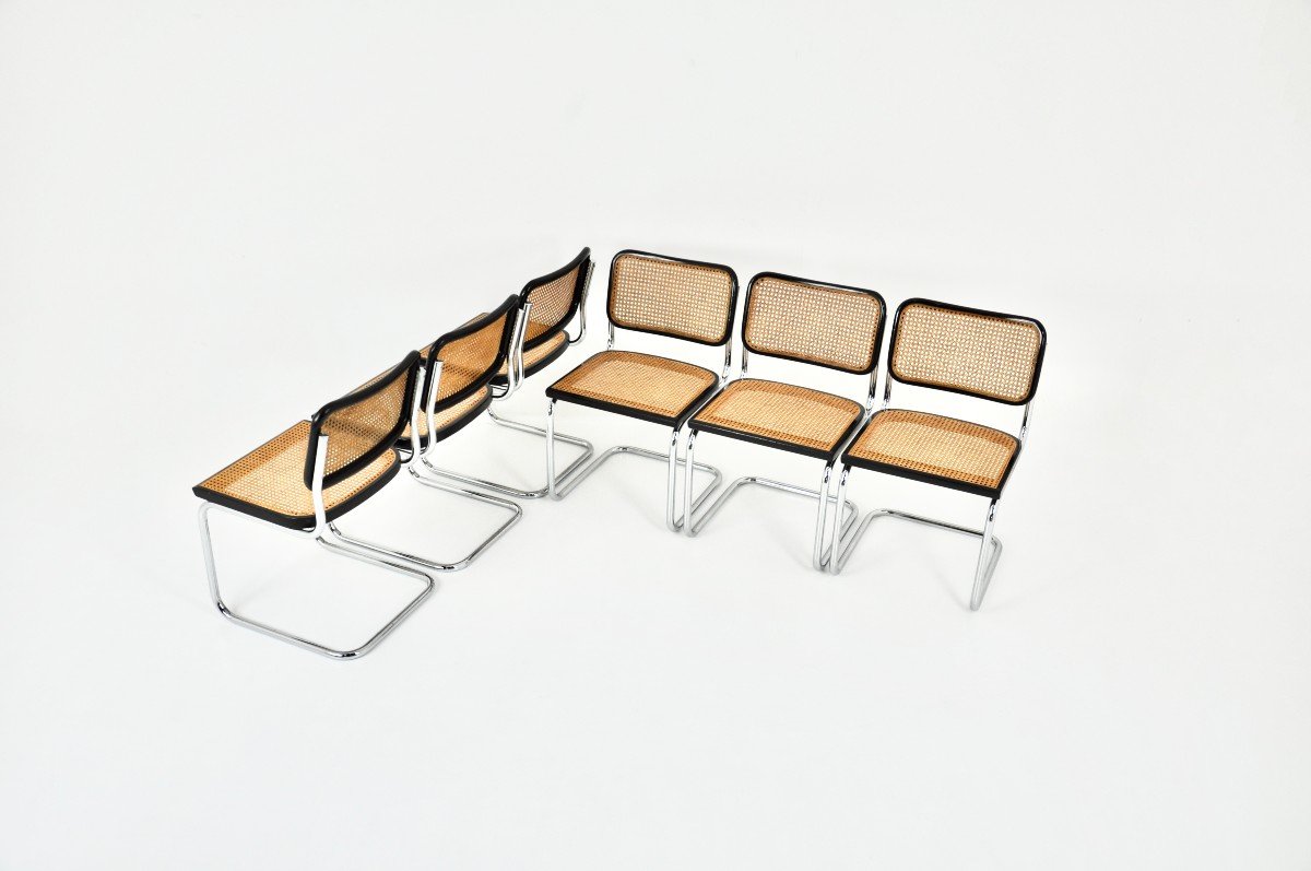 Set Of 6 Style B32 Dining Room Chairs By Marcel Breuer-photo-1