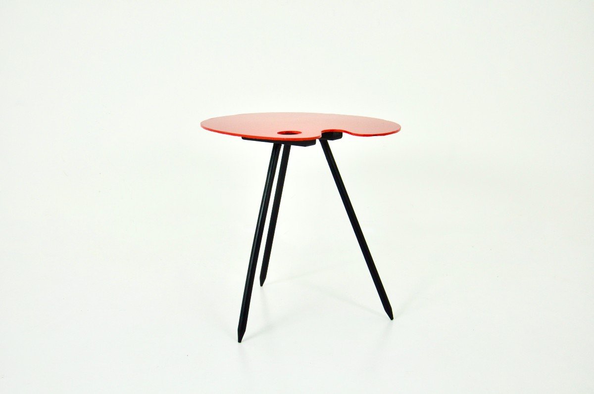 Side Table Exposition 1958 By Lucien De Roeck For Bois Manu-photo-2