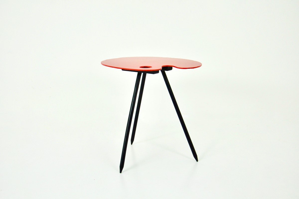 Side Table Exposition 1958 By Lucien De Roeck For Bois Manu-photo-1