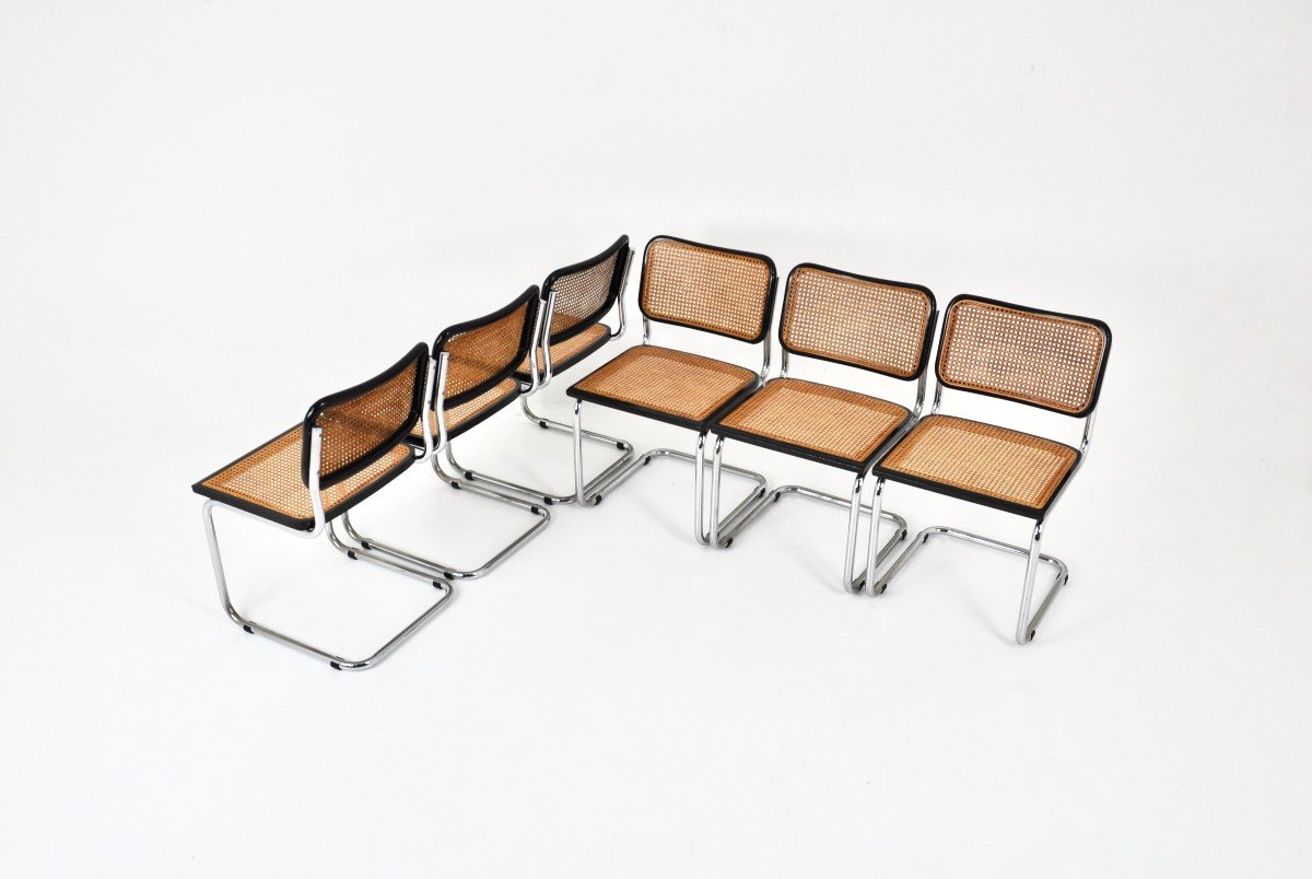 Set Of 6 Style B32 Dining Room Chairs By Marcel Breuer-photo-2