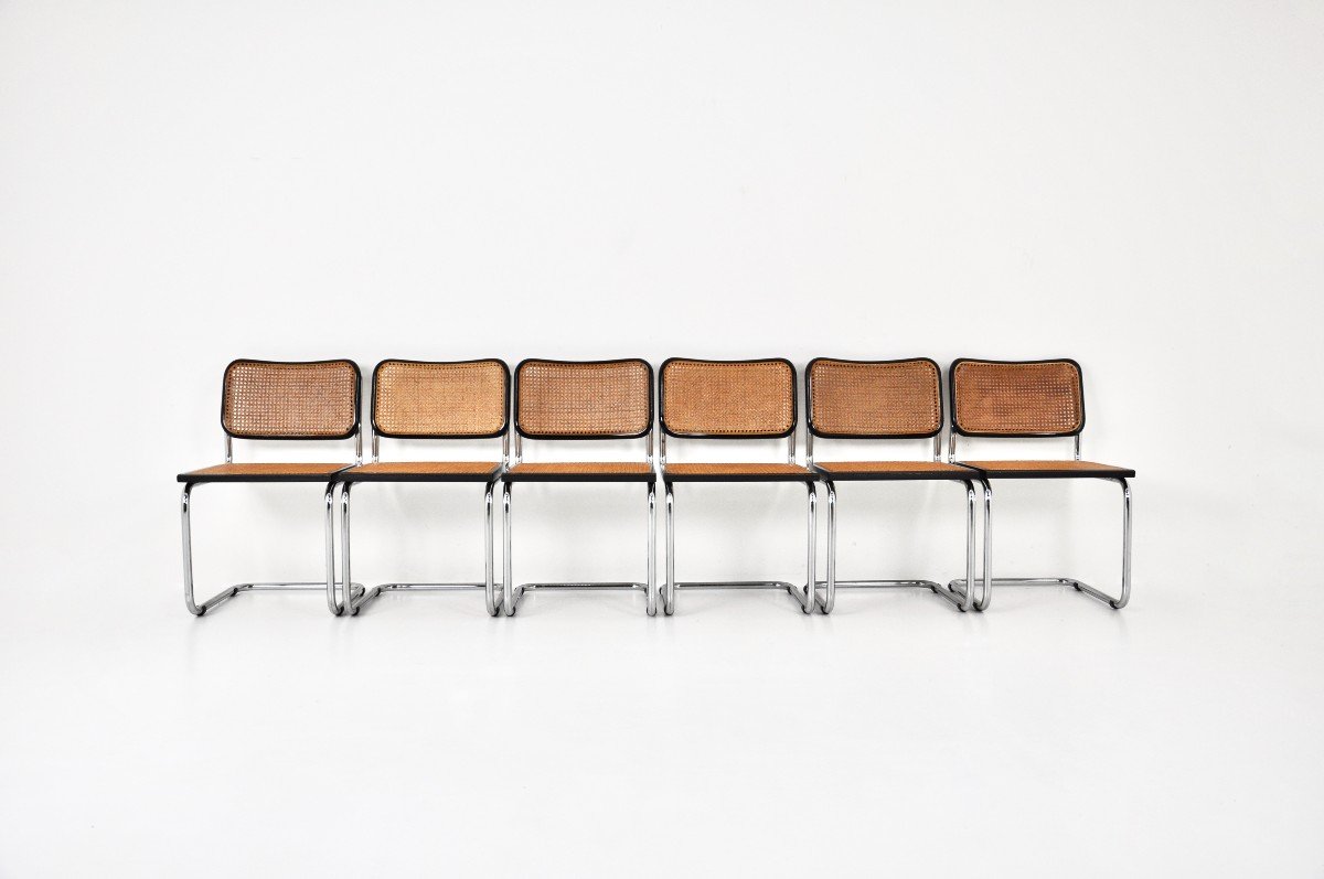 Set Of 6 Style B32 Dining Room Chairs By Marcel Breuer-photo-3